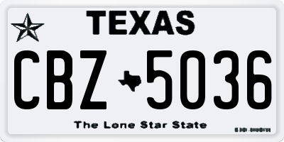 TX license plate CBZ5036