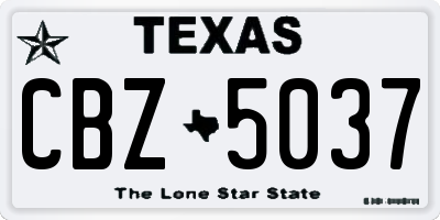 TX license plate CBZ5037