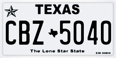 TX license plate CBZ5040