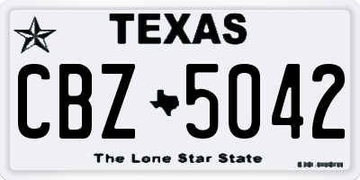 TX license plate CBZ5042