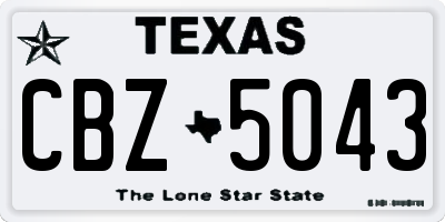 TX license plate CBZ5043