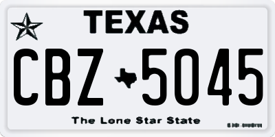 TX license plate CBZ5045