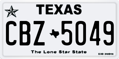 TX license plate CBZ5049