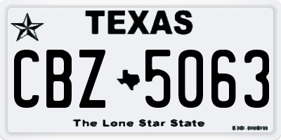 TX license plate CBZ5063