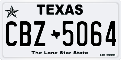 TX license plate CBZ5064