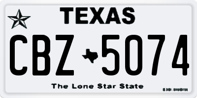 TX license plate CBZ5074