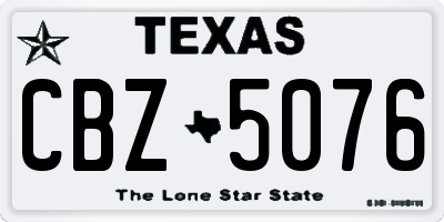 TX license plate CBZ5076