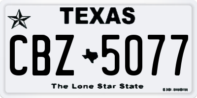 TX license plate CBZ5077