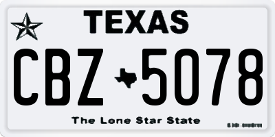 TX license plate CBZ5078