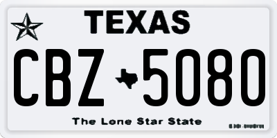 TX license plate CBZ5080