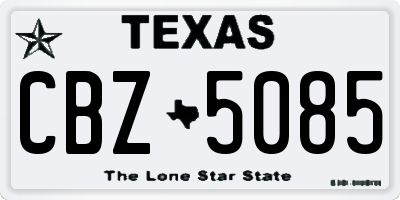 TX license plate CBZ5085