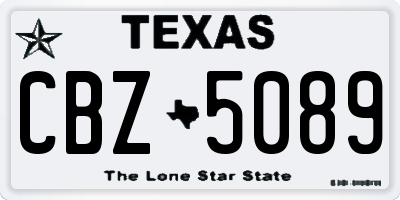 TX license plate CBZ5089