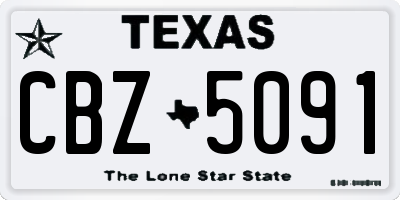 TX license plate CBZ5091