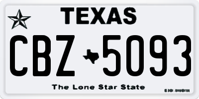 TX license plate CBZ5093