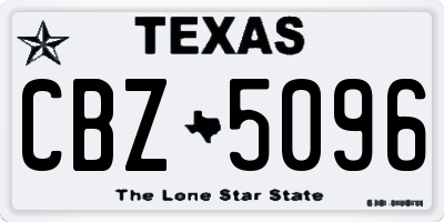 TX license plate CBZ5096