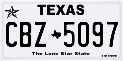 TX license plate CBZ5097