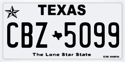 TX license plate CBZ5099