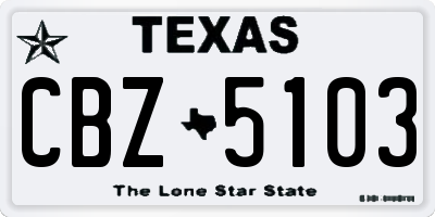 TX license plate CBZ5103