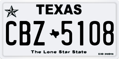 TX license plate CBZ5108
