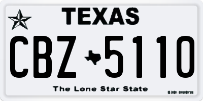 TX license plate CBZ5110