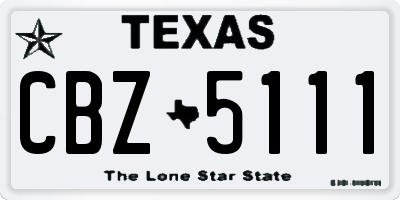 TX license plate CBZ5111