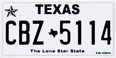 TX license plate CBZ5114