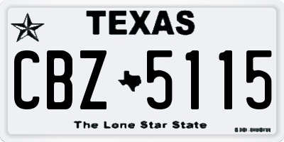 TX license plate CBZ5115