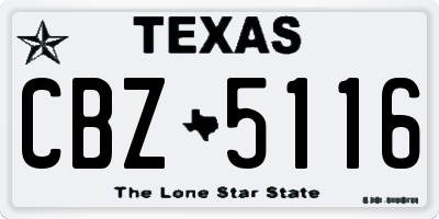 TX license plate CBZ5116