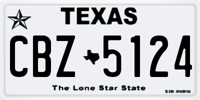 TX license plate CBZ5124