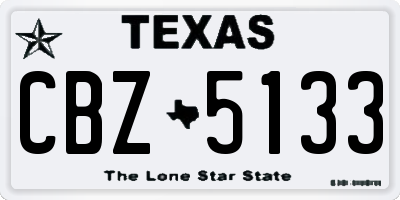 TX license plate CBZ5133