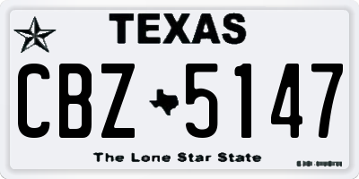 TX license plate CBZ5147