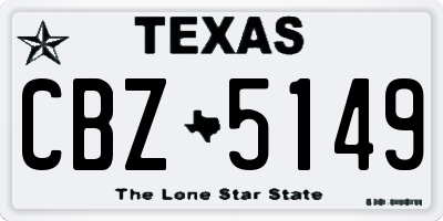 TX license plate CBZ5149
