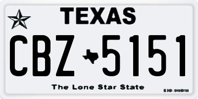 TX license plate CBZ5151
