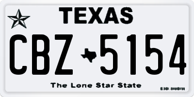 TX license plate CBZ5154