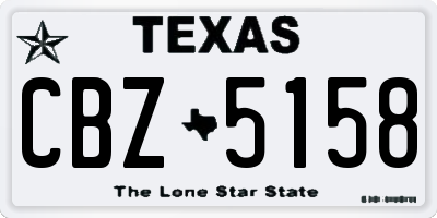 TX license plate CBZ5158