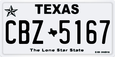 TX license plate CBZ5167