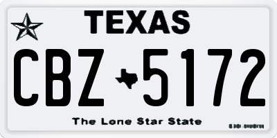 TX license plate CBZ5172