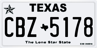 TX license plate CBZ5178