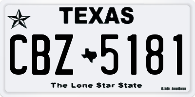 TX license plate CBZ5181