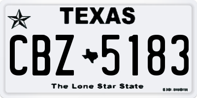 TX license plate CBZ5183