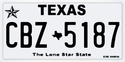 TX license plate CBZ5187