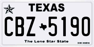 TX license plate CBZ5190