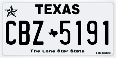 TX license plate CBZ5191