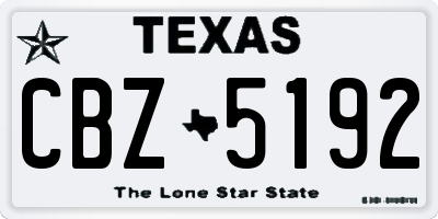 TX license plate CBZ5192