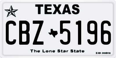 TX license plate CBZ5196