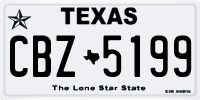 TX license plate CBZ5199