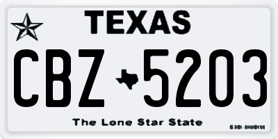 TX license plate CBZ5203