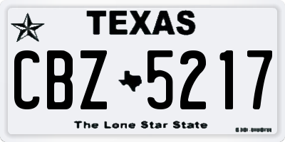 TX license plate CBZ5217