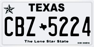 TX license plate CBZ5224