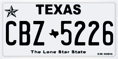 TX license plate CBZ5226